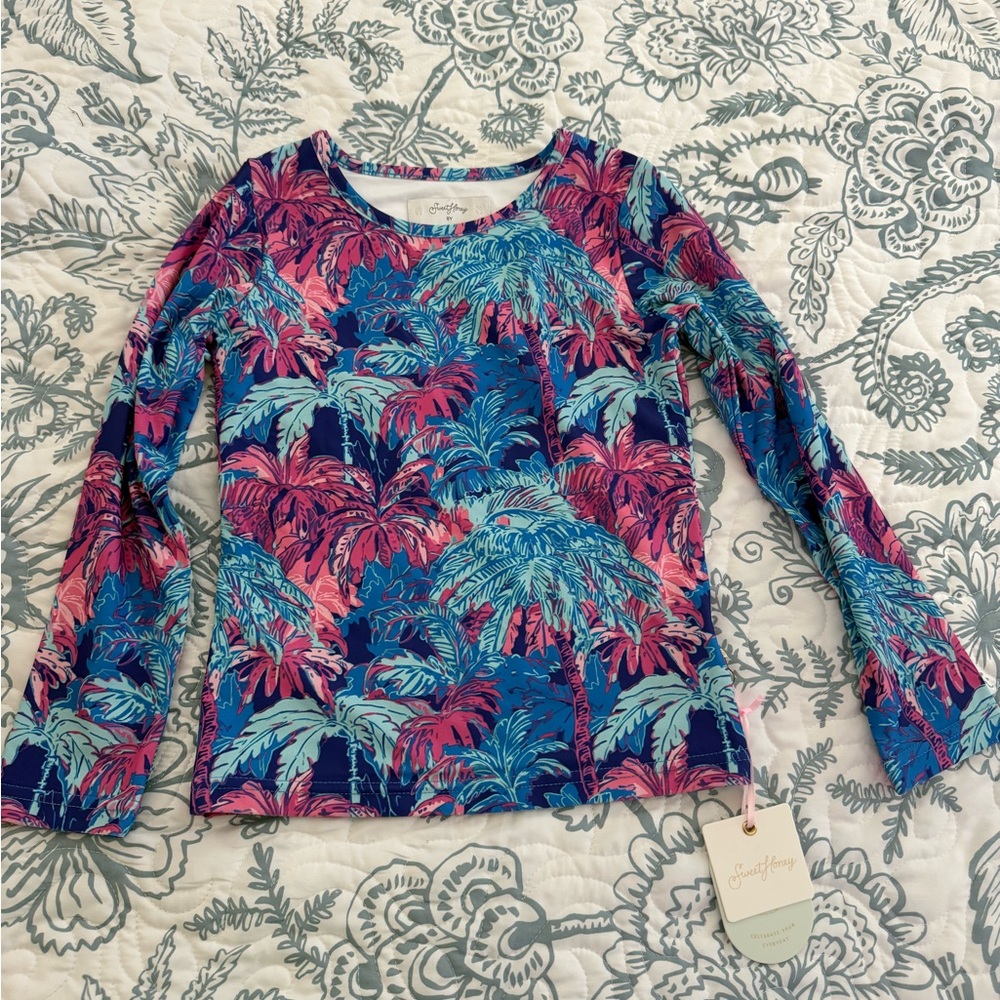 SweetHoney Vibrant Blue and Pink Rashguard
